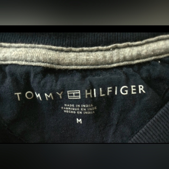 Tommy Hilfiger Mens Navy Blue Short Sleeve Logo Graphic T-Shirt Size Med - Picture 4 of 4